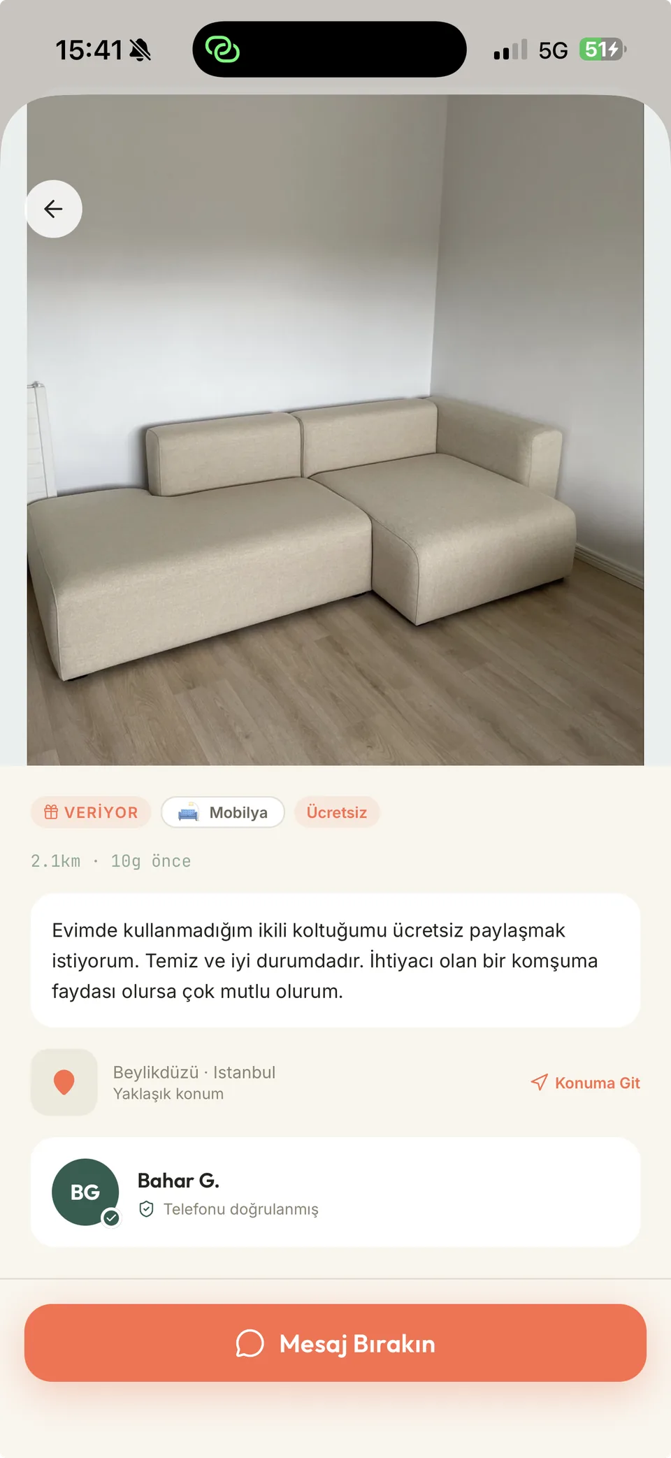 Kullanmadığını ücretsiz ver